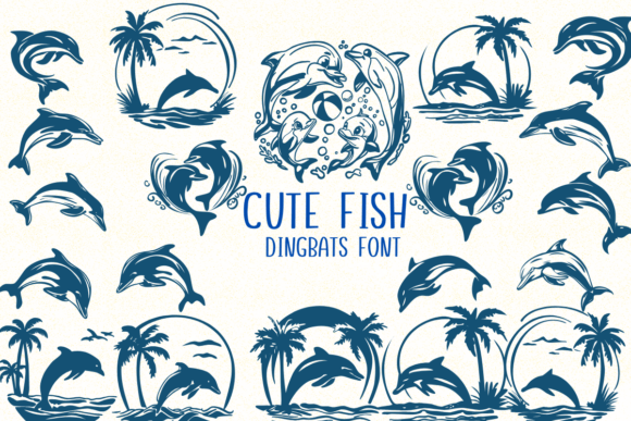 Cute Fish: A Playful Dingbats Font for Aquatic Themes
