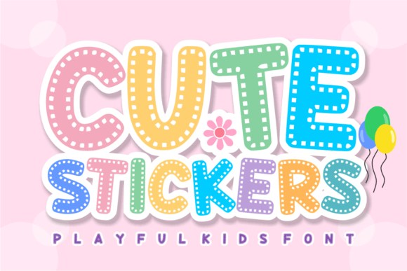 Cute Stickers: A Playful Stitched Font for Creative Projects
