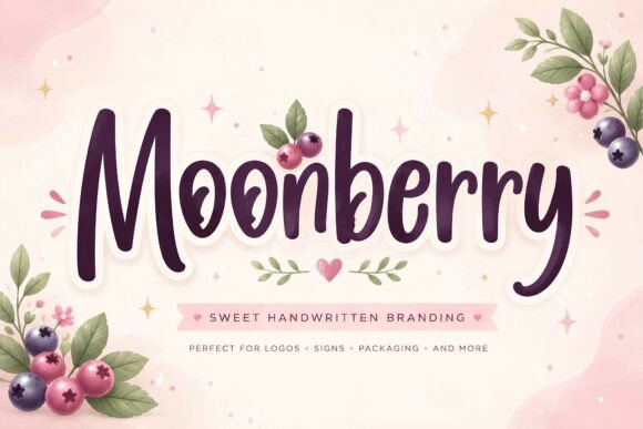 Moonberry: A Sweet Handwritten Font for Warm Designs